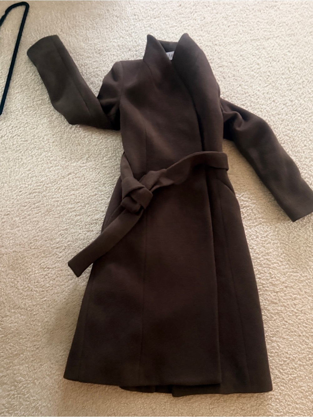 NWT Aritzia heirloom Long Sleeve Belted Coat Dress in Brown xxs - Picture 6 of 13